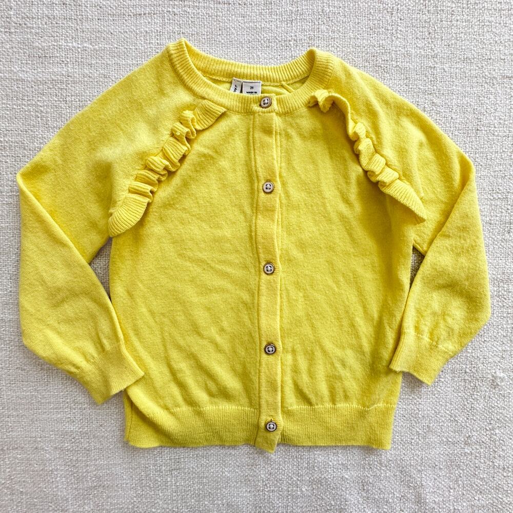 Janie & Jack Lemon Yellow Cardigan Sweater VGUC 2T